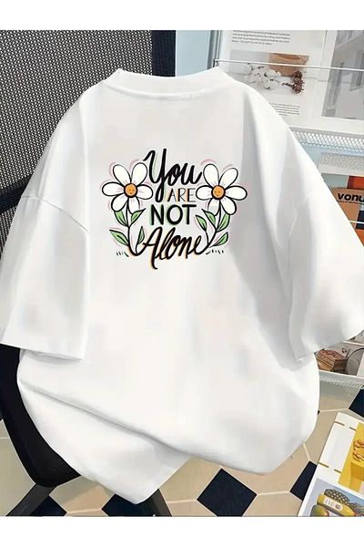 JANSO GROUP - You Are Not Alone Printed Cotton Oversize T-Shirt Large Size