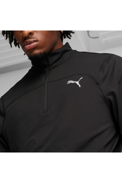Puma Mens RUN CLOUDSPUN Quarter-Zip Pullover - Black