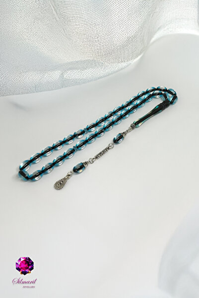 Silmaril Store مجموعة مسبحة العنبر من مجموعة ميرورلي - أزرق وأحمر - موديلات ف...