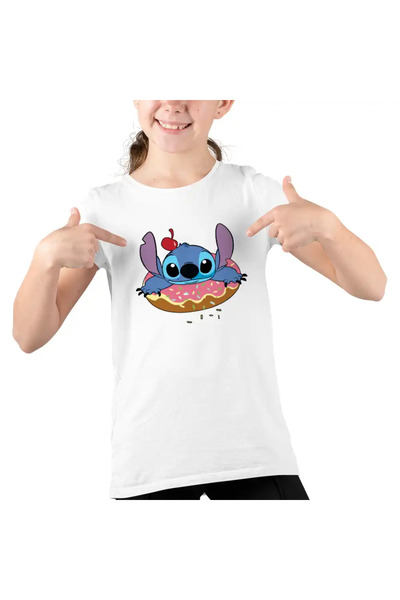 OEM Детска тениска с поничка за момичета Stitch