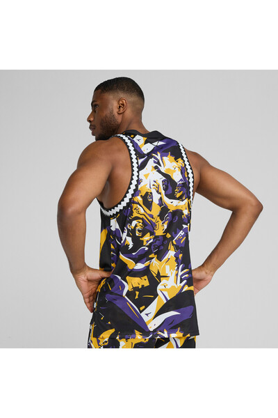 Puma Mens Rival Rage All-Over Print Mesh Tank - Purple