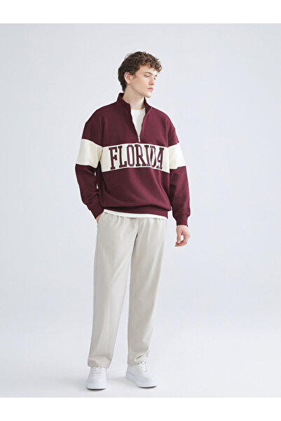 LC Waikiki Dik Yaka Baskılı Erkek Sweatshirt