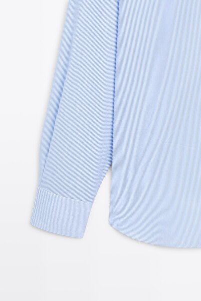 Massimo Dutti Çizgili fitilli slim fit gömlek
