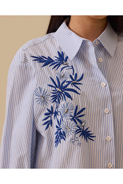 SCL Сорочка з вишивкою та смужками