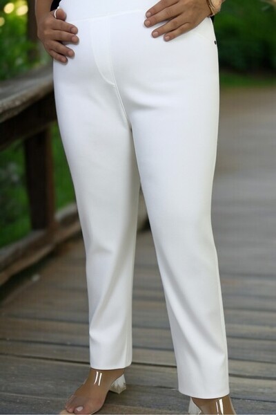 yagmurberen Belly Wide Elastic Tight Legs Big Size Jean Jeans White