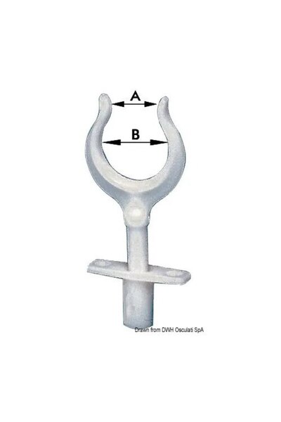 OSCULATI Furca din Nailon Alba, 34x53 mm, Diametru Stem 15 mm, Robusta si Usoara