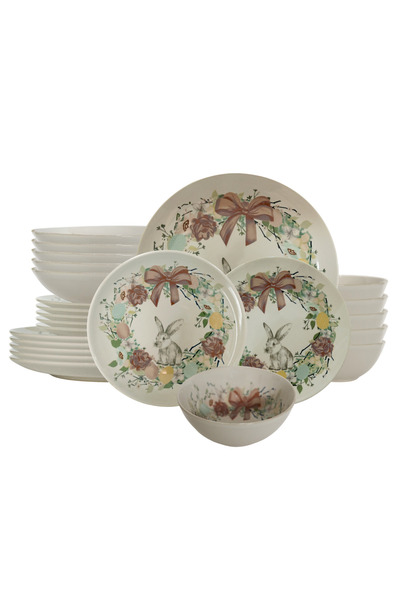 Cesiro Set farfurii, 24 piese, Cesiro, Decor Iepuras