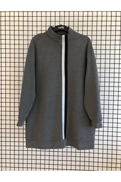 Armine TREND New Season Stripe Detailed Half Zipper Sports Seasonal Tunic Modaayka 25Ayci407