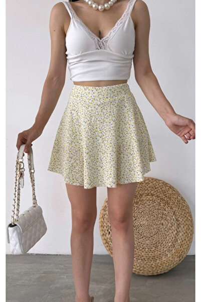 Genel Markalar Kadın Desenli Krinkıl Şort Etek