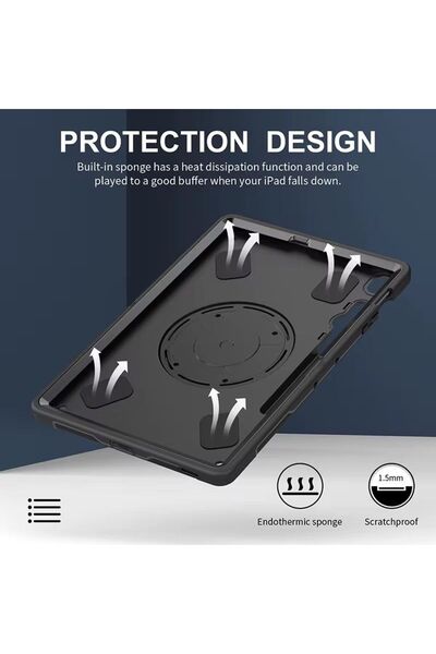 Cat - Cot Samsung Galaxy Tab S10 FE+(13.1)–Shockproof Cover/Kickstand/Hand Strap/Shoulder Strap &Pencil Holder