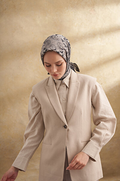 ARMANDA Floş Viscosa Bahia Pattern Scarf - Black - Gray