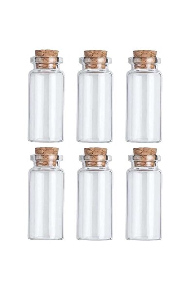 OEM Set 6 Glass Bottles with Cork Stopper, 2x5.5 cm, 10ml