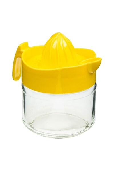 OEM Storcător de citrice cu capac galben, capacitate 300 ml, sticlă și plastic