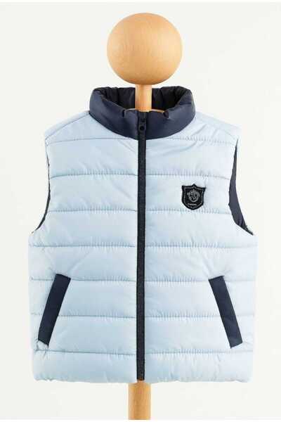 GAMZEAKKUŞ Children's Fleece Lined Inflatable Vest - Blue