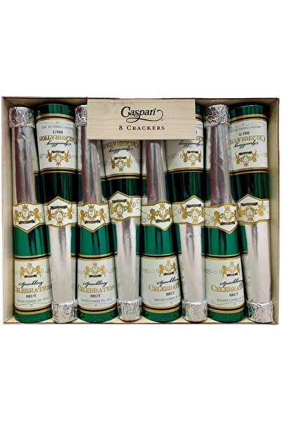 Caspari Sparkling Wine Bottle Luxury Cone Crackers 8 Per Box