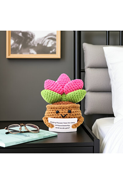 OEM Cadou de Crăciun din cactus croșetat cu mesaj – „Fiecare floare are o fru...