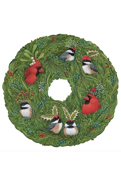 Hester & Cook Set de 12 foi de masă cu păsări de iarnă - 12 foi