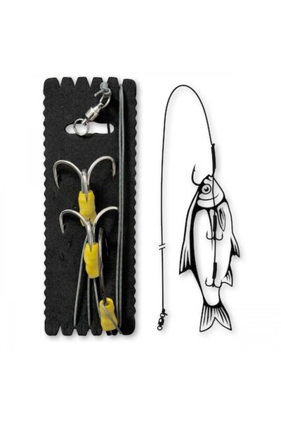 Mimteam Rig Black Cat Big Bait XL pentru Somn, Cârlige 10/0+3/0, Argintiu, Diametru fir 1.20mm, Rezistență 100kg, 2 buc.