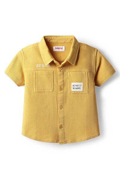 Babyhug 100% Cotton Half Sleeves Shirt With Patch Detailing - Yellow