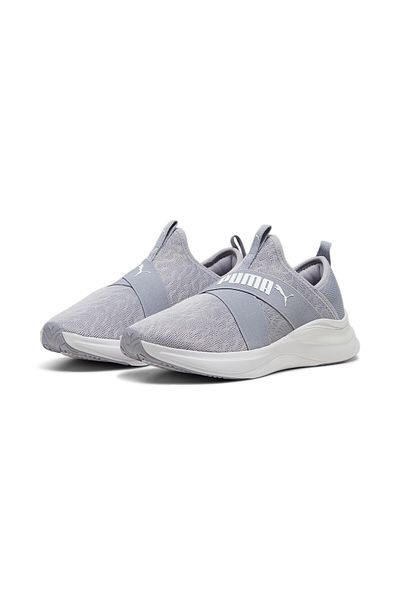 Puma Womens SOFTRIDE Harmony Slip Meta Running Shoe - Gray