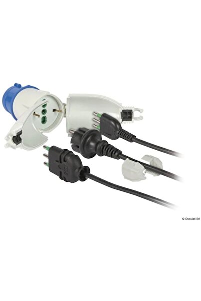 OSCULATI Waterproof Converter Keyed Socket to Schuko, 16A, 200-250V, IP44