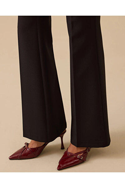 SEÇİL Çift Düğme Detaylı Yüksek Bel İspanyol Paça Pantolon