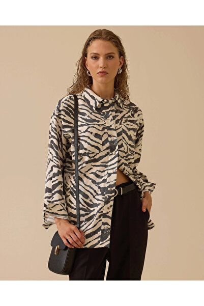 SEÇİL Zebra Patterned Pocket Detailed Shirt