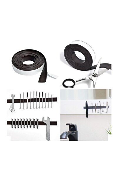 SOHO Bandă magnetică autoadezivă, 150 x 2 cm, alb-negru