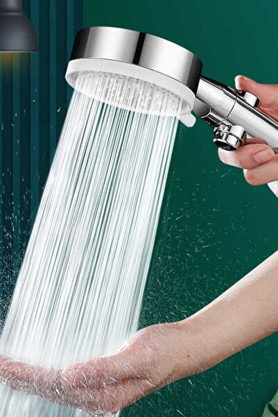 clickzu 6-function shower set, high-pressure shower head and water stop button, 1.5m hose, adhesive backing