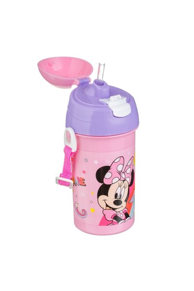 SHOPIENS Pop-Up Minnie Kids Water Bottle, Pink Lilac, 500 ml