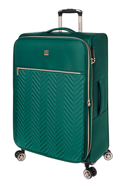 Diplomat Bagaj mare Monaco 78x48x31/36 cm, capacitate +25%, bagaj de cală, poliester, verde