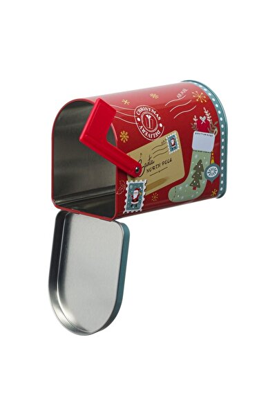 OEM Christmas Metal Tin, Vintage Mailbox Model, Red, 13x7.5x9.5cm