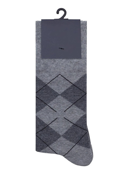 HRN Textile 6-Piece Men's Cotton Plaid Long Socks – Anti-Sweat and Odor