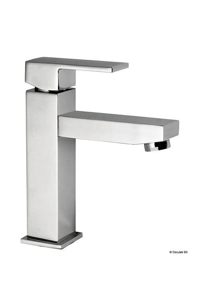 OSCULATI Bathroom Faucet - Square, Ceramic, Chrome-Plated Brass