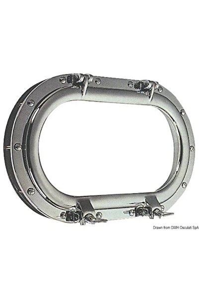 OSCULATI Hublou oval din crom-alamă, 265x435 mm cu inel de etanșare și blocar...