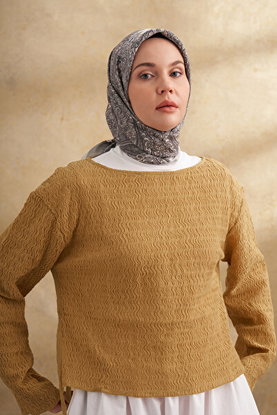 ARMANDA Floş Viscosin Jardin Pattern Scarf - Silver