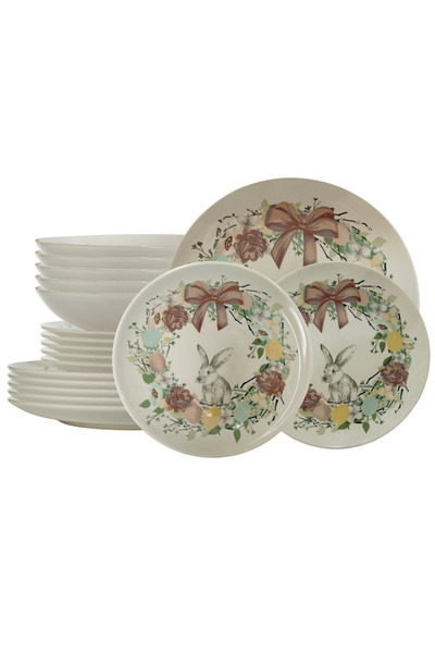 Cesiro Set farfurii, 18 piese, Cesiro, Decor iepuras