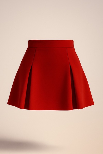 Reein Wrinkle Proof Krep Şort Etek Ekru