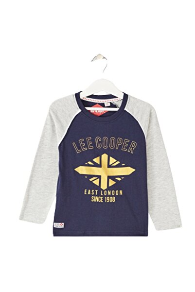 Lee Cooper Long sleeve t-shirt, 100% cotton, blue/grey, Lee Cooper
