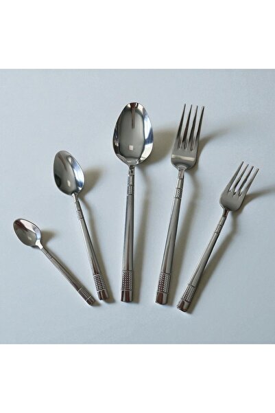 ENASHOP 30 Piece Dot Pattern Stainless Steel Cutlery Set for 6 People 1St Quality
