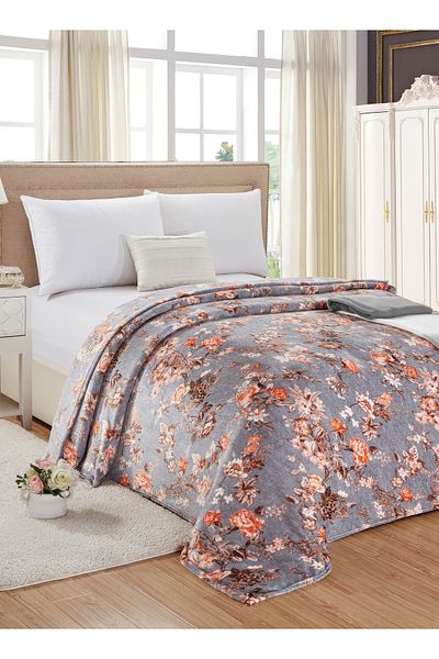 Moon Single Size Floral Throw Blanket All Season Flannel Blanket For Couch Bed And Sofa 150X200 cm G90