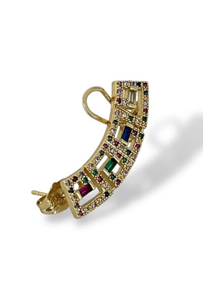 TAKIŞTIR Altın Renk Taş Detaylı YSX Ear Cuff (Tek)