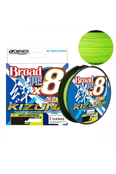 Mimteam Brad Owner Kizuna X8 Broad Chartreuse, Multifilament 270m