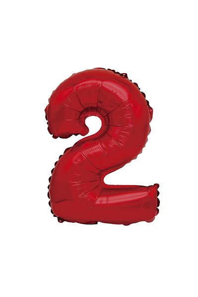 SDX Market Metallic foil balloon, Number 2, 100 cm, Red