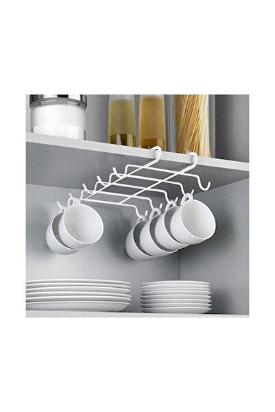 NO BRAND Suport de sticlă, metal, 28x14x6cm, alb