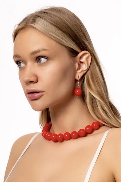 New Obsessions Large Beaded Necklace Earring Set - 20mm Beaded