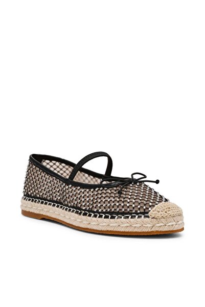 Steve Madden Womens Tobago-R Black Mesh Ballet Flats