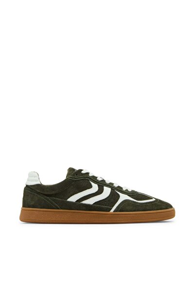 Steve Madden Mens Carson Olive Suede Sneakers