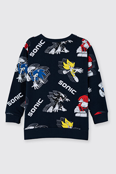 Panço Erkek Çocuk Sonic Siyah Sweatshirt