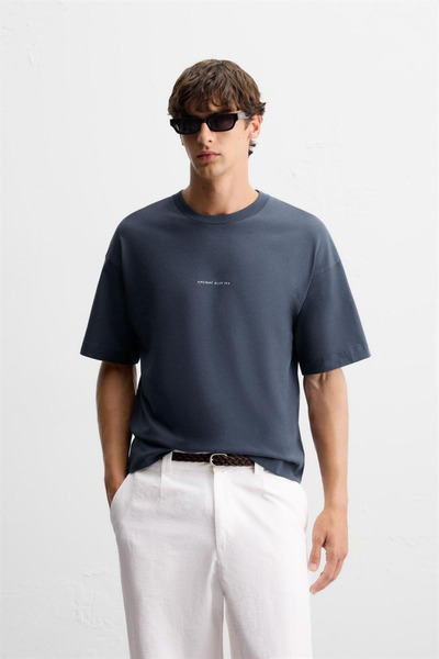 ACTIVE MODA - Printed Cotton Oversize T-Shirt Large Size